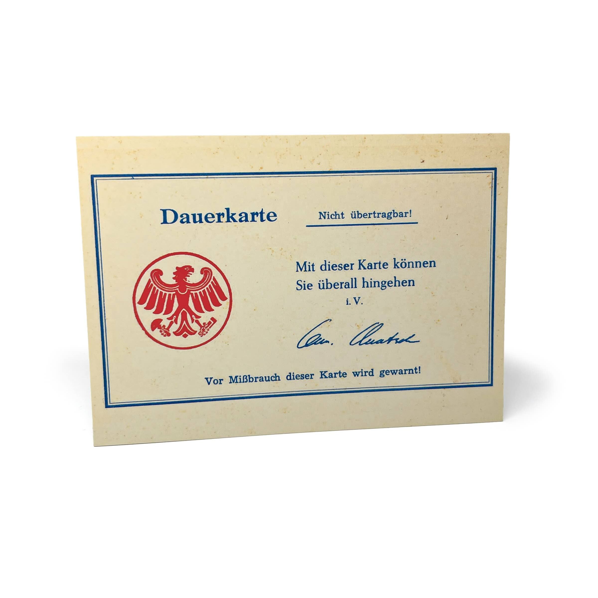 Postkarte Dauerkarte