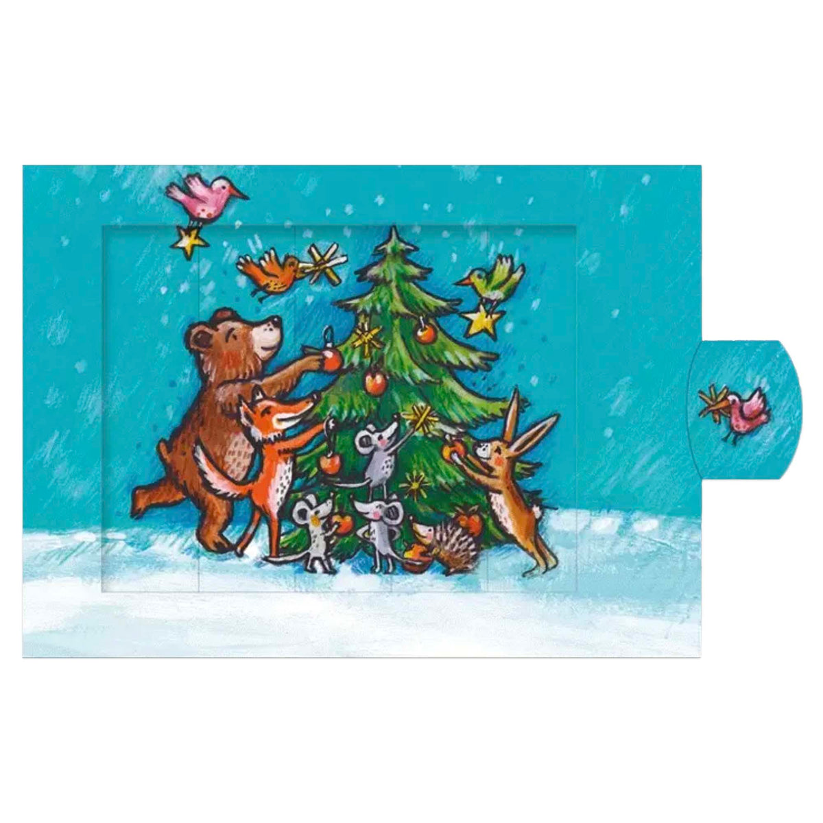 Verwandlungspostkarte Weihnachten - lebende Karte