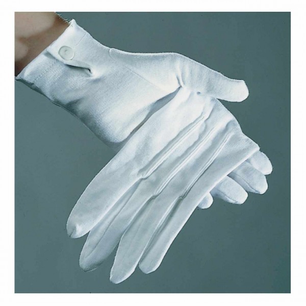 Herrenhandschuh Weiß mit Druckknopf